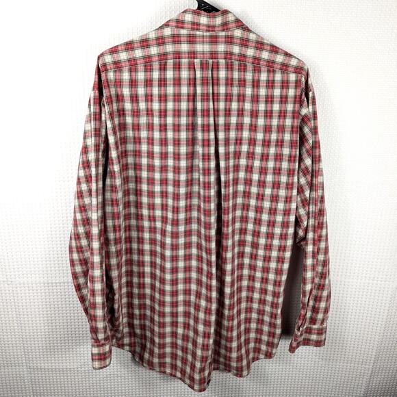 Ralph Lauren Blake Shirt L Red Plaid Button Front 100% Cotton Made in Hong Kong - Picture 3 of 3